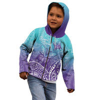 Polynesia Suicide Prevention Month Kid Hoodie Butterfly Purple And Teal Ribbon Tomorrow Needs You LT14 - Polynesian Pride