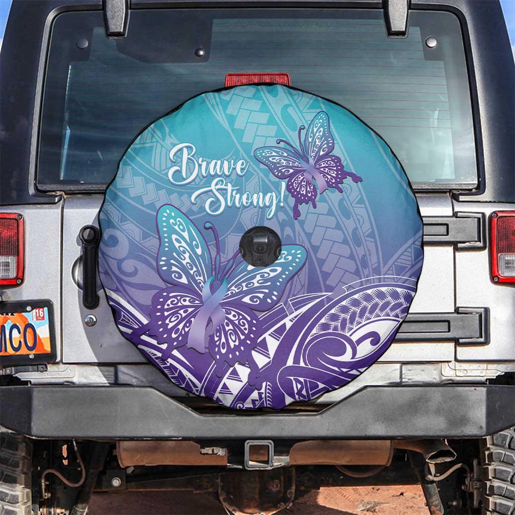 Polynesia Suicide Prevention Month Spare Tire Cover Butterfly Purple And Teal Ribbon Tomorrow Needs You LT14 Teal - Polynesian Pride