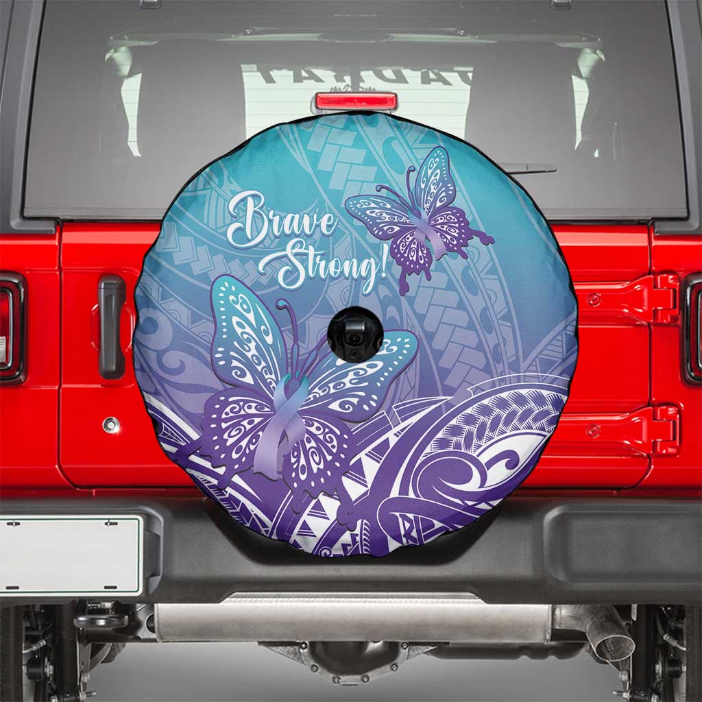 Polynesia Suicide Prevention Month Spare Tire Cover Butterfly Purple And Teal Ribbon Tomorrow Needs You LT14 - Polynesian Pride