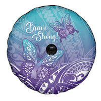 Polynesia Suicide Prevention Month Spare Tire Cover Butterfly Purple And Teal Ribbon Tomorrow Needs You LT14 - Polynesian Pride