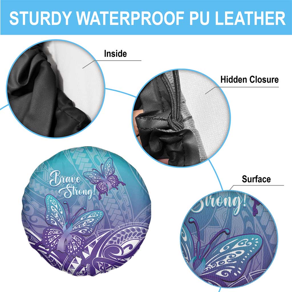 Polynesia Suicide Prevention Month Spare Tire Cover Butterfly Purple And Teal Ribbon Tomorrow Needs You LT14 - Polynesian Pride