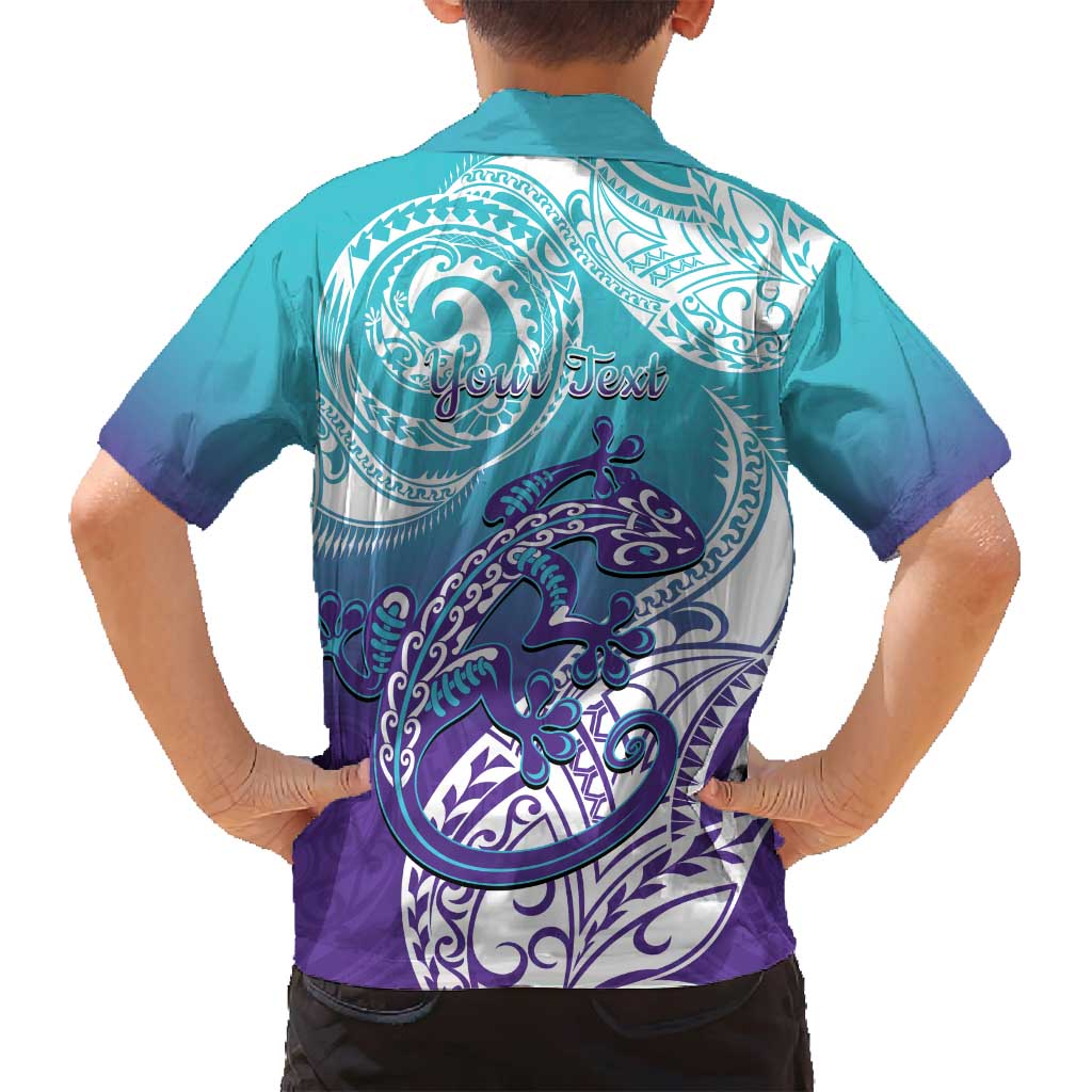 Personalised New Zealand Suicide Prevention Month Family Matching Tank Maxi Dress and Hawaiian Shirt You Matter NZ Fern With Maori Koru Lizard LT14 - Polynesian Pride