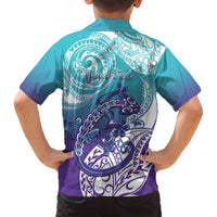 Personalised New Zealand Suicide Prevention Month Family Matching Tank Maxi Dress and Hawaiian Shirt You Matter NZ Fern With Maori Koru Lizard LT14 - Polynesian Pride