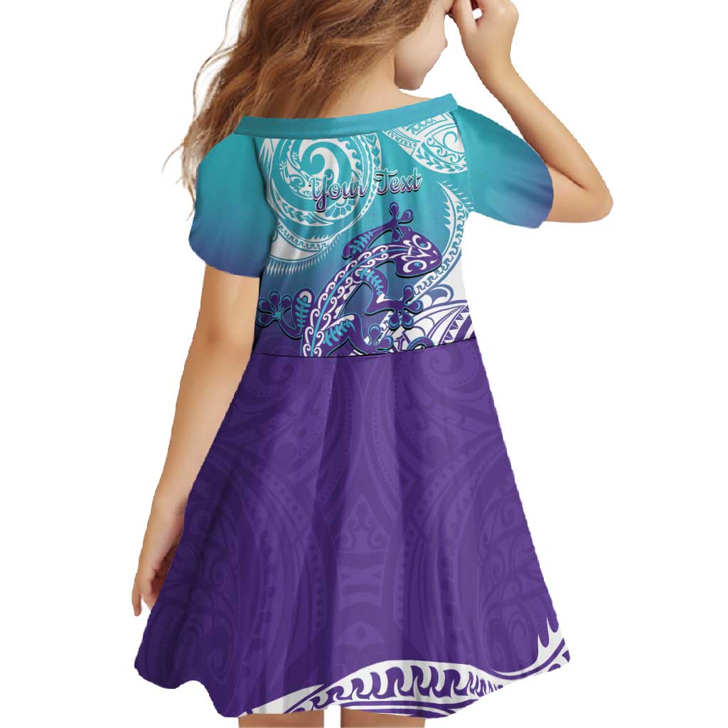 Personalised New Zealand Suicide Prevention Month Family Matching Tank Maxi Dress and Hawaiian Shirt You Matter NZ Fern With Maori Koru Lizard LT14 - Polynesian Pride