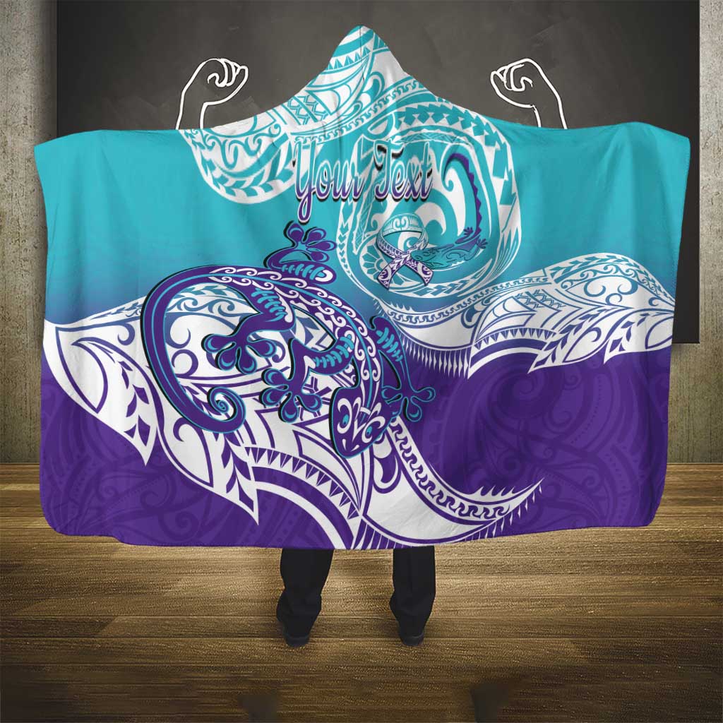 Personalised New Zealand Suicide Prevention Month Hooded Blanket You Matter NZ Fern With Maori Koru Lizard