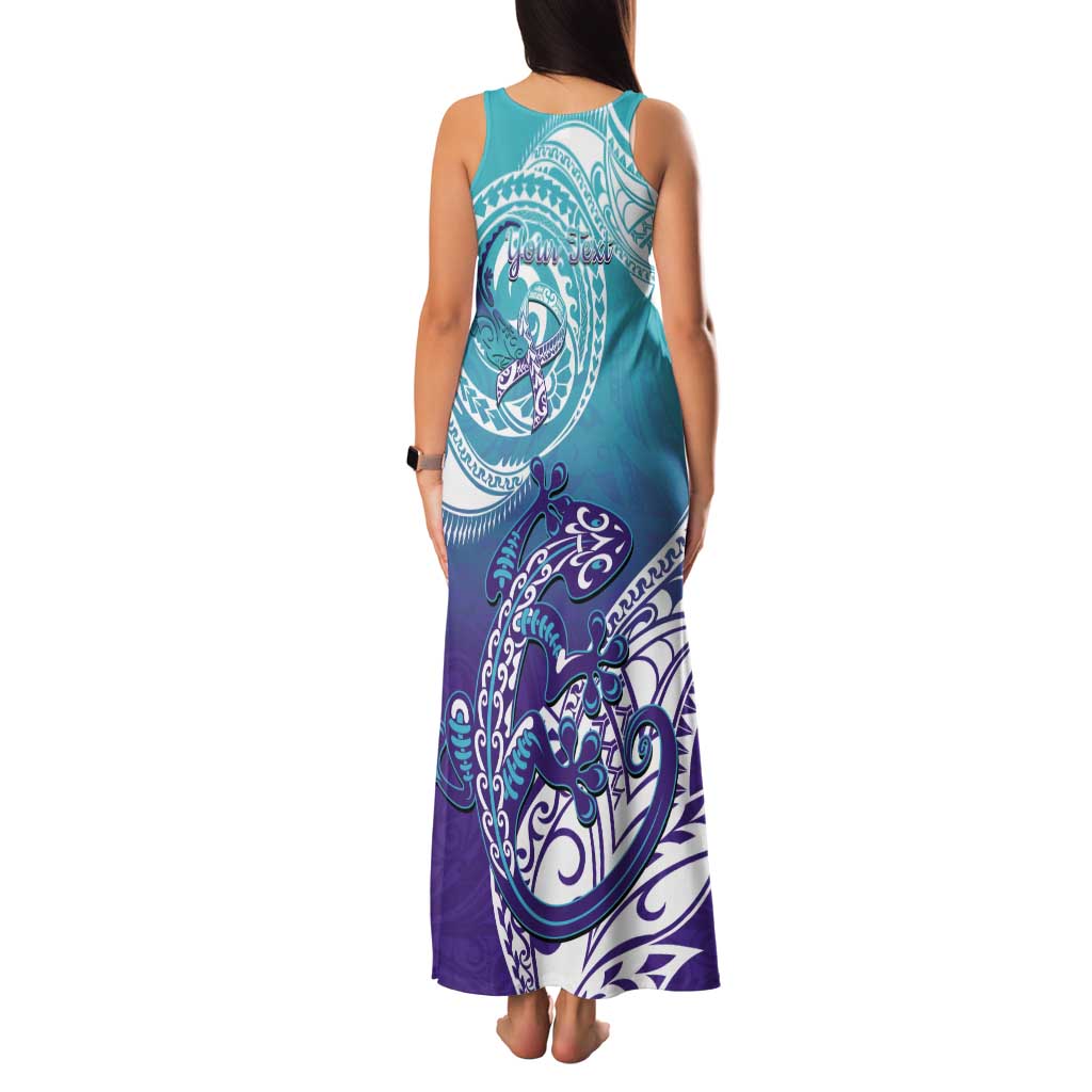 Personalised New Zealand Suicide Prevention Month Tank Maxi Dress You Matter NZ Fern With Maori Koru Lizard