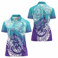Personalised New Zealand Suicide Prevention Month Women Polo Shirt You Matter NZ Fern With Maori Koru Lizard