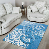 Personalised New Zealand Autism Awareness Area Rug NZ Fern With Maori Koru Lizard
