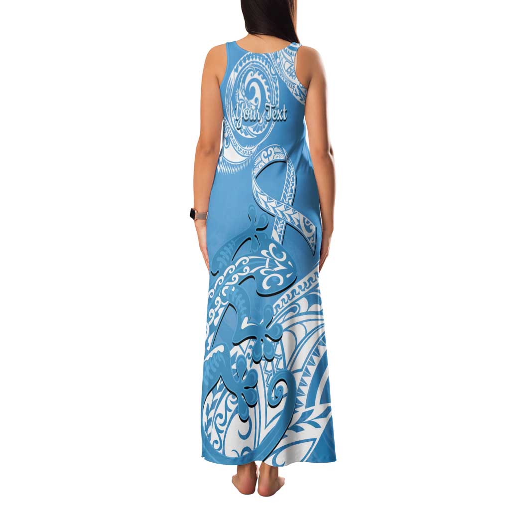 Personalised New Zealand Autism Awareness Family Matching Tank Maxi Dress and Hawaiian Shirt NZ Fern With Maori Koru Lizard