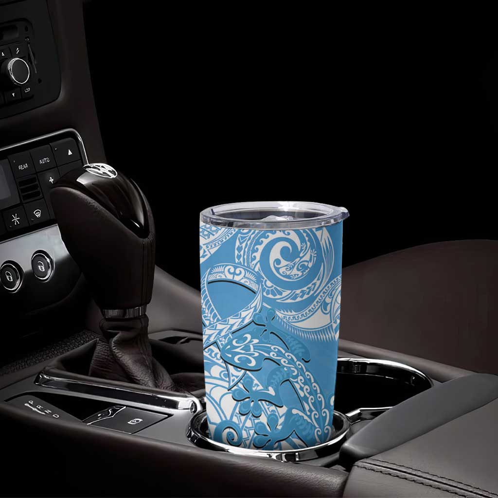 New Zealand Autism Awareness Tumbler Cup NZ Fern With Maori Koru Lizard