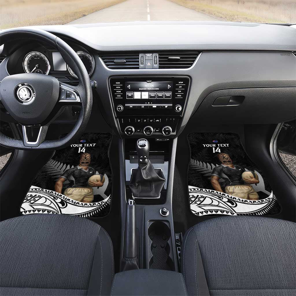 Custom New Zealand Silver Fern Rugby Car Mats 2024 Aotearoa Maori Mascot Go All Black