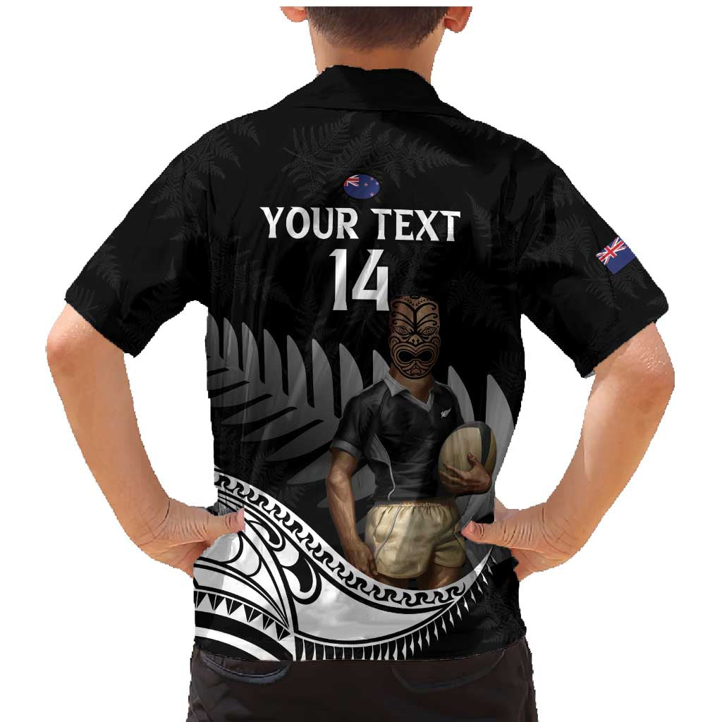 Custom New Zealand Silver Fern Rugby Family Matching Mermaid Dress and Hawaiian Shirt 2024 Aotearoa Maori Mascot Go All Black