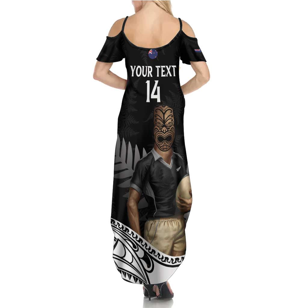 Custom New Zealand Silver Fern Rugby Family Matching Summer Maxi Dress and Hawaiian Shirt 2024 Aotearoa Maori Mascot Go All Black