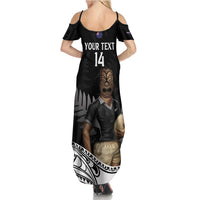 Custom New Zealand Silver Fern Rugby Family Matching Summer Maxi Dress and Hawaiian Shirt 2024 Aotearoa Maori Mascot Go All Black