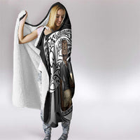 Custom New Zealand Silver Fern Rugby Hooded Blanket 2024 Aotearoa Maori Mascot Go All Black