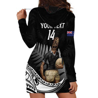Custom New Zealand Silver Fern Rugby Hoodie Dress 2024 Aotearoa Maori Mascot Go All Black