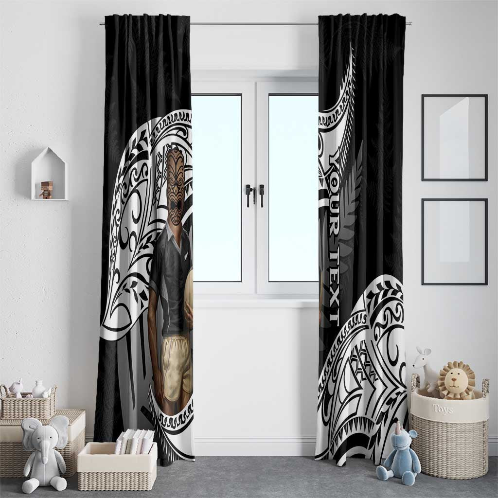 Custom New Zealand Silver Fern Rugby Window Curtain 2024 Aotearoa Maori Mascot Go All Black