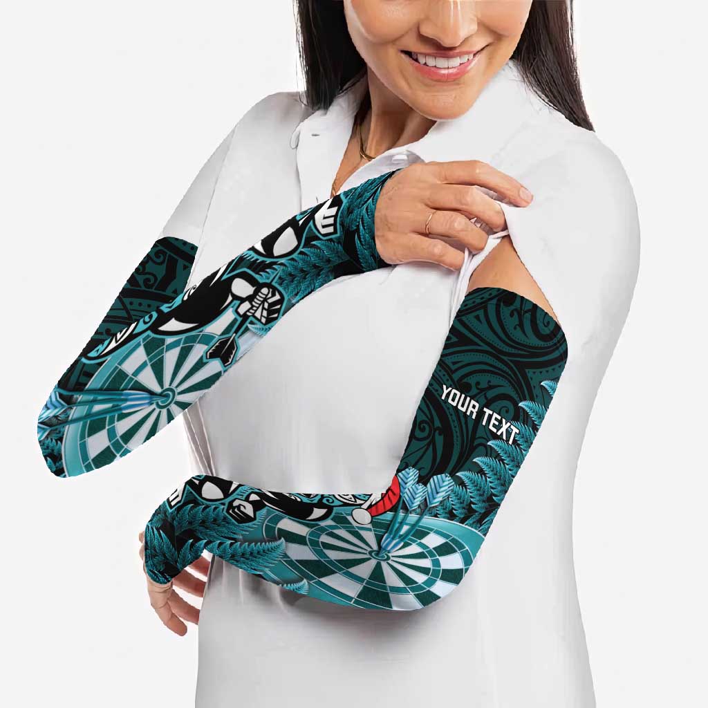 Personalised New Zealand Darts Christmas Arm Sleeves Maori Fern Merry Dartsmas - Polynesian Pride