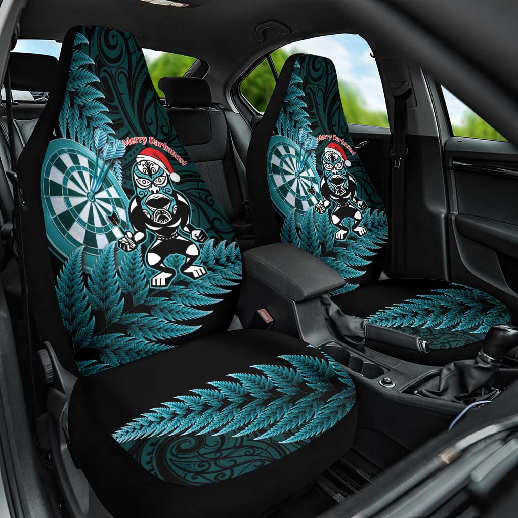 New Zealand Darts Christmas Car Seat Cover Maori Fern Merry Dartsmas - Polynesian Pride