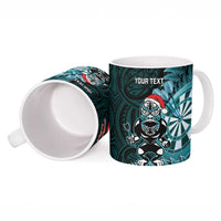 Personalised New Zealand Darts Christmas Ceramic Mug Maori Fern Merry Dartsmas - Polynesian Pride