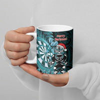 Personalised New Zealand Darts Christmas Ceramic Mug Maori Fern Merry Dartsmas - Polynesian Pride