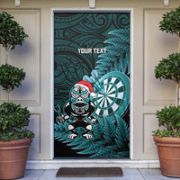 Personalised New Zealand Darts Christmas Door Cover Maori Fern Merry Dartsmas - Polynesian Pride