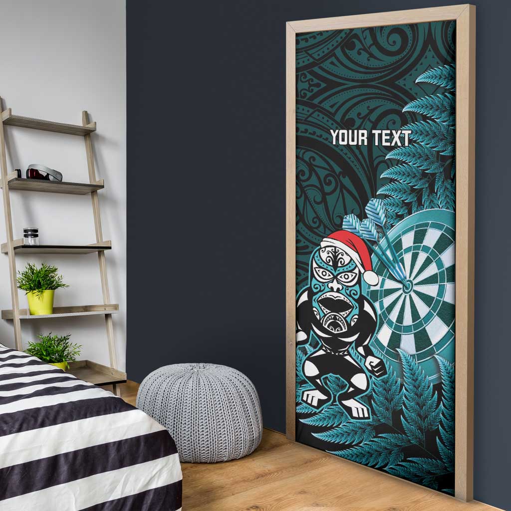 Personalised New Zealand Darts Christmas Door Cover Maori Fern Merry Dartsmas - Polynesian Pride