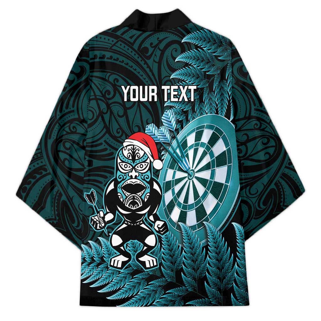 Personalised New Zealand Darts Christmas Kimono Maori Fern Merry Dartsmas - Polynesian Pride
