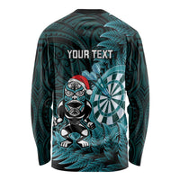 Personalised New Zealand Darts Christmas Long Sleeve Shirt Maori Fern Merry Dartsmas - Polynesian Pride