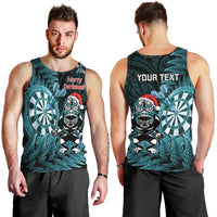 Personalised New Zealand Darts Christmas Men Tank Top Maori Fern Merry Dartsmas - Polynesian Pride
