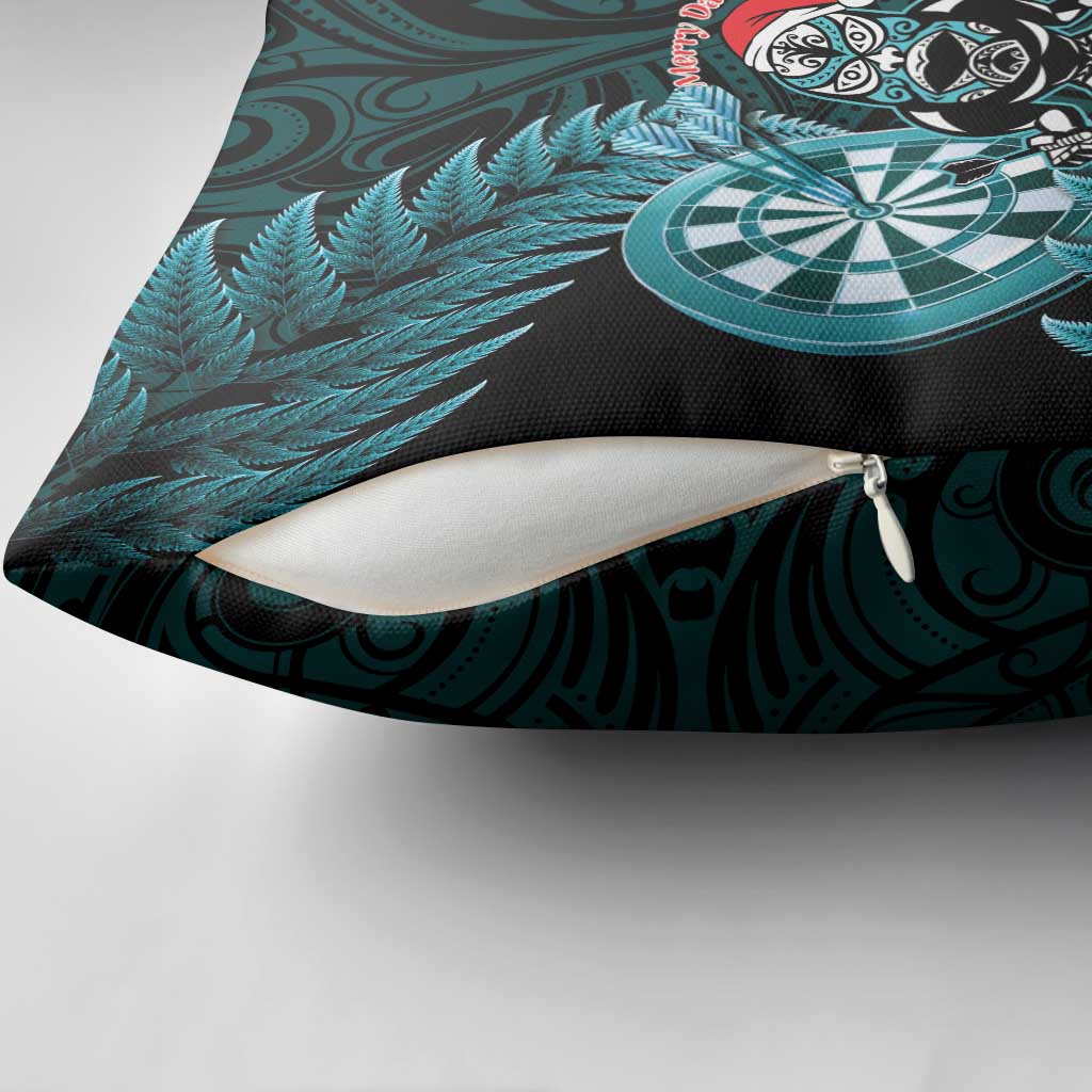 New Zealand Darts Christmas Pillow Cover Maori Fern Merry Dartsmas - Polynesian Pride