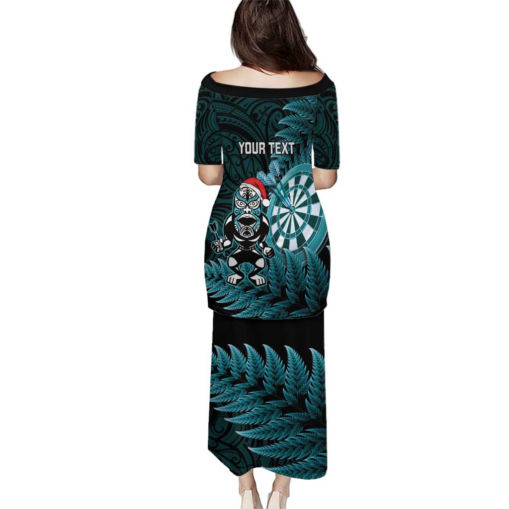 Personalised New Zealand Darts Christmas Puletasi Maori Fern Merry Dartsmas - Polynesian Pride