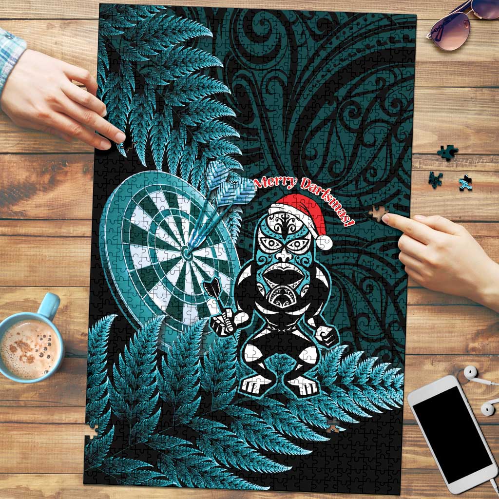 New Zealand Darts Christmas Puzzle Maori Fern Merry Dartsmas - Polynesian Pride