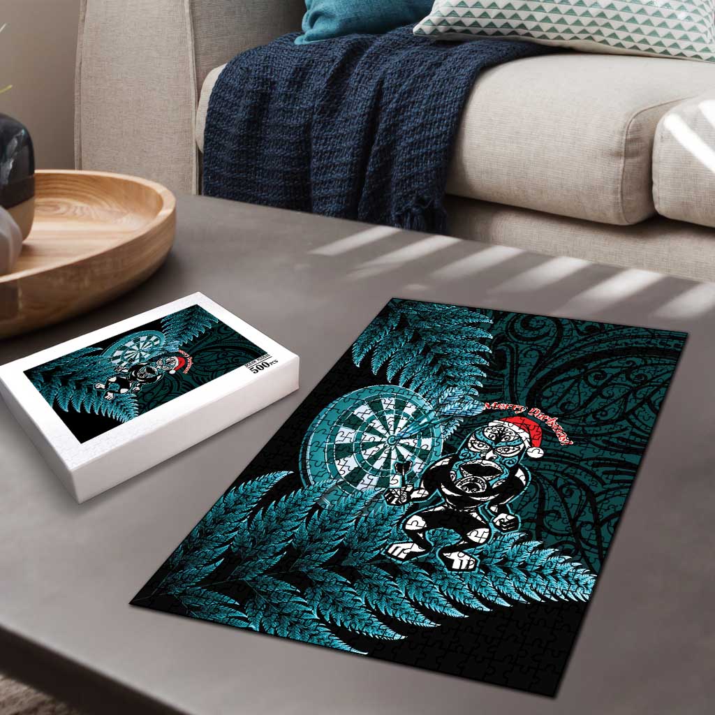 New Zealand Darts Christmas Puzzle Maori Fern Merry Dartsmas - Polynesian Pride