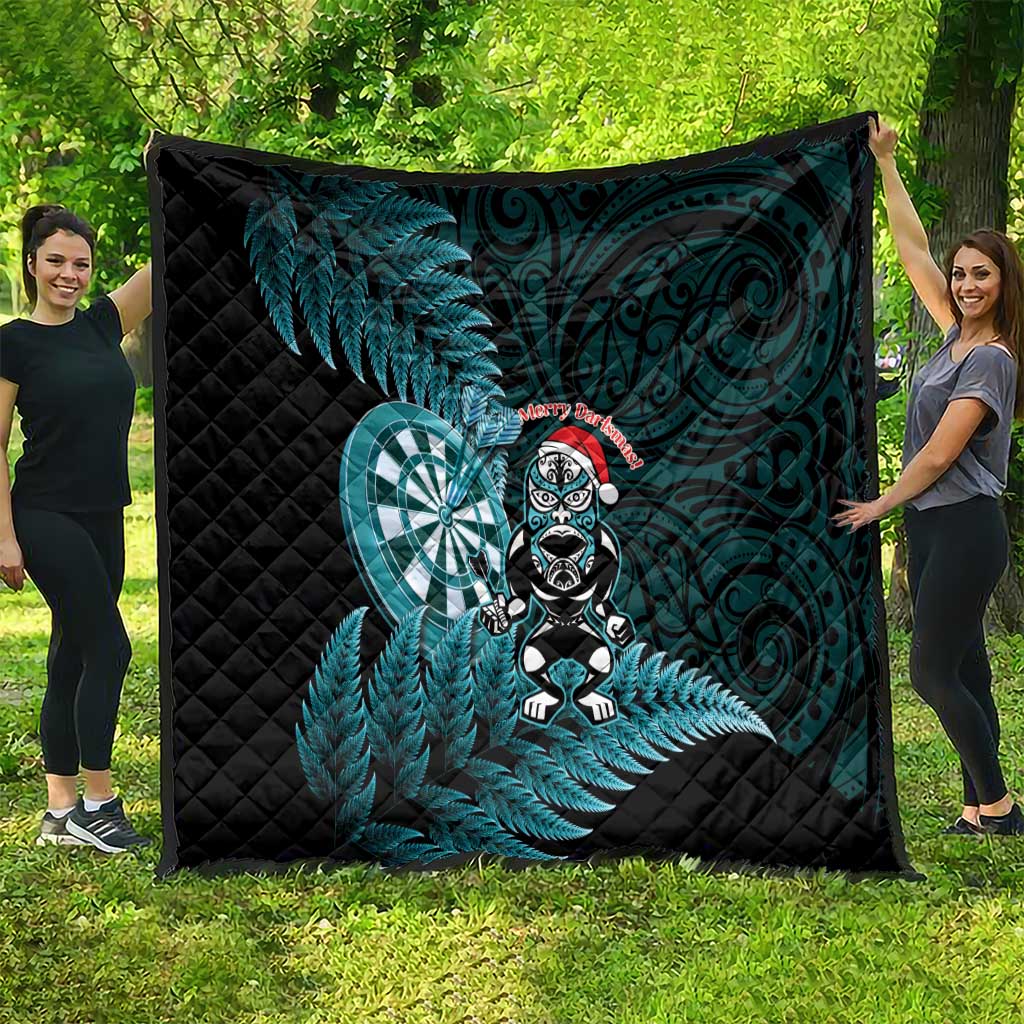New Zealand Darts Christmas Quilt Maori Fern Merry Dartsmas - Polynesian Pride