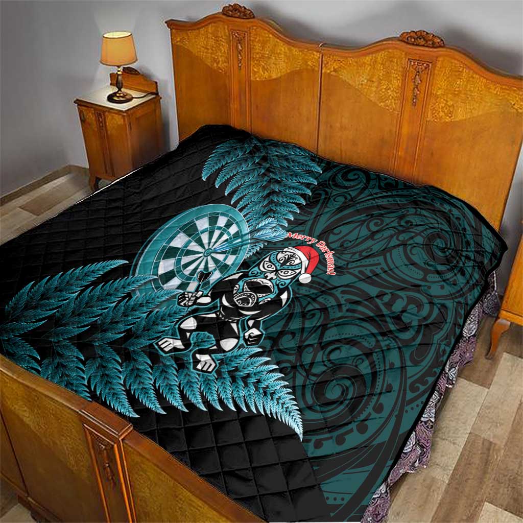 New Zealand Darts Christmas Quilt Maori Fern Merry Dartsmas - Polynesian Pride
