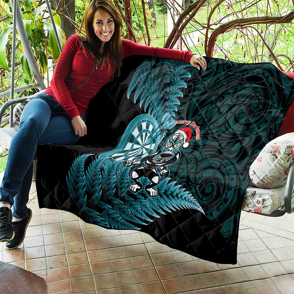 New Zealand Darts Christmas Quilt Maori Fern Merry Dartsmas - Polynesian Pride