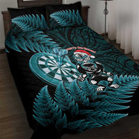 New Zealand Darts Christmas Quilt Bed Set Maori Fern Merry Dartsmas - Polynesian Pride