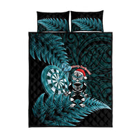 New Zealand Darts Christmas Quilt Bed Set Maori Fern Merry Dartsmas - Polynesian Pride