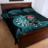 New Zealand Darts Christmas Quilt Bed Set Maori Fern Merry Dartsmas - Polynesian Pride