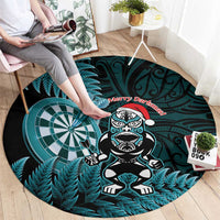 New Zealand Darts Christmas Round Carpet Maori Fern Merry Dartsmas - Polynesian Pride