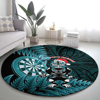 New Zealand Darts Christmas Round Carpet Maori Fern Merry Dartsmas - Polynesian Pride