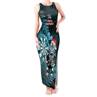 Personalised New Zealand Darts Christmas Tank Maxi Dress Maori Fern Merry Dartsmas - Polynesian Pride