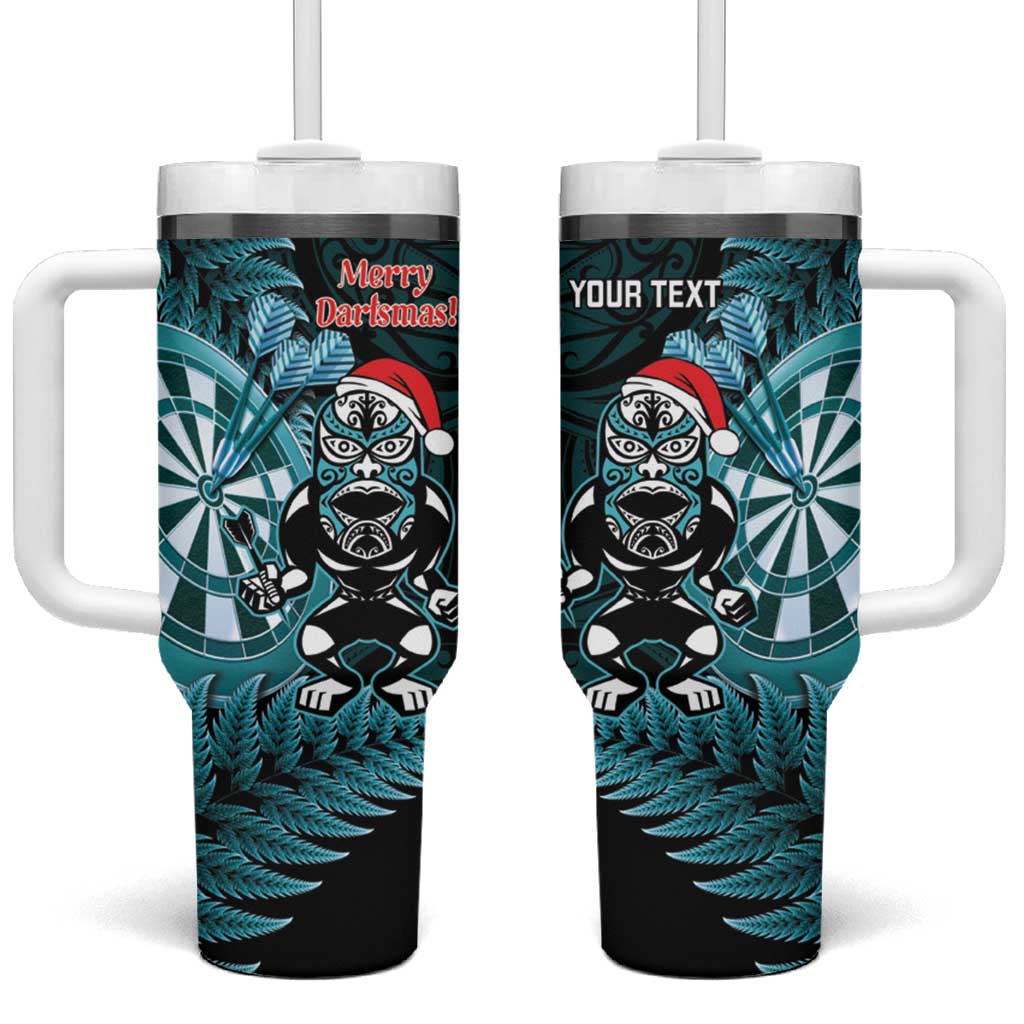 Personalised New Zealand Darts Christmas Tumbler With Handle Maori Fern Merry Dartsmas - Polynesian Pride