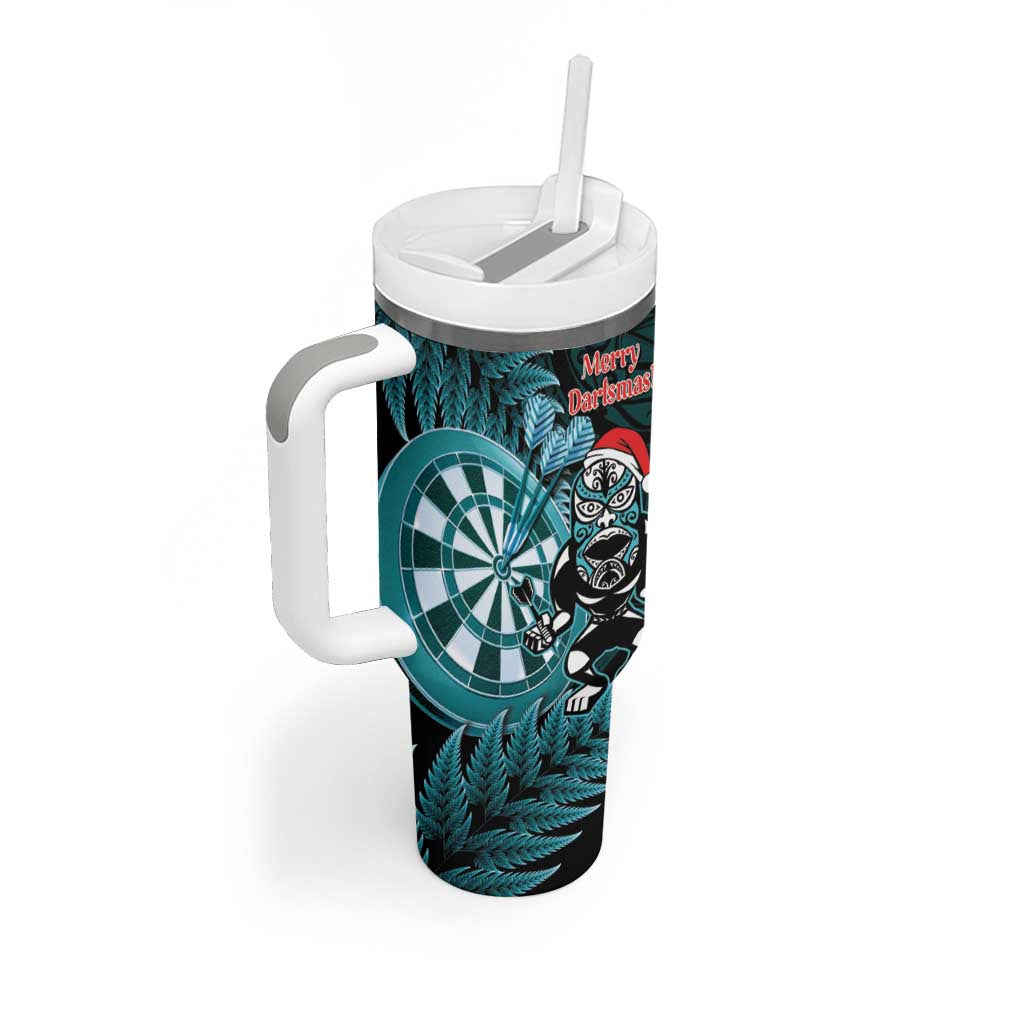 Personalised New Zealand Darts Christmas Tumbler With Handle Maori Fern Merry Dartsmas - Polynesian Pride