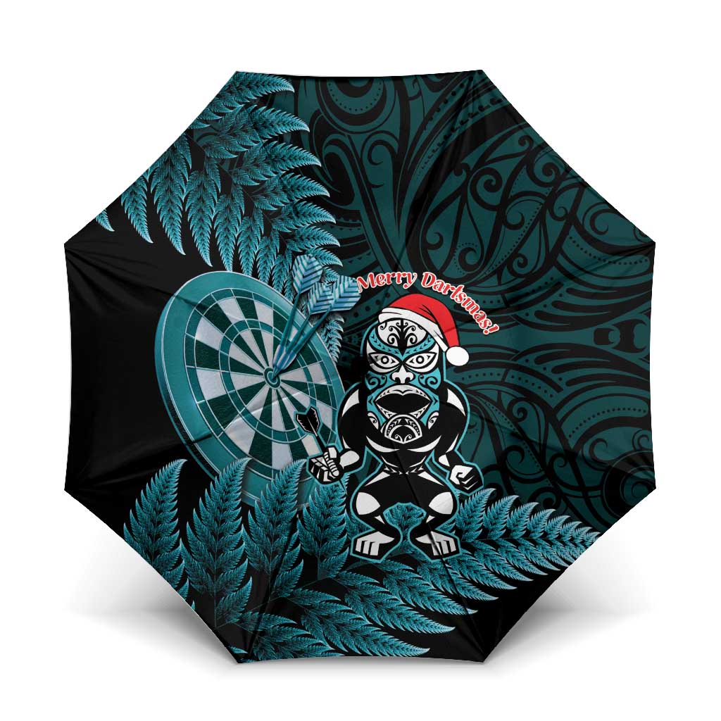 New Zealand Darts Christmas Umbrella Maori Fern Merry Dartsmas - Polynesian Pride