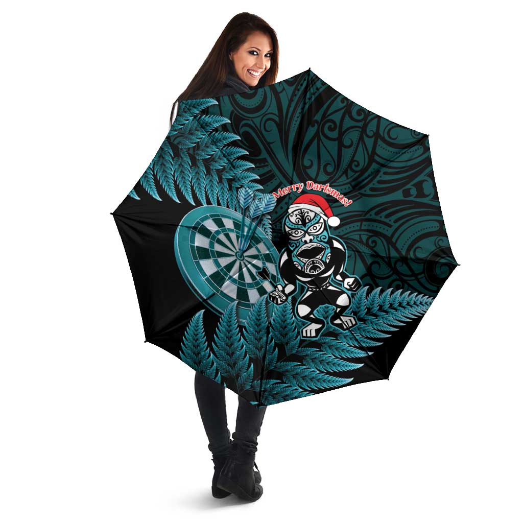 New Zealand Darts Christmas Umbrella Maori Fern Merry Dartsmas - Polynesian Pride