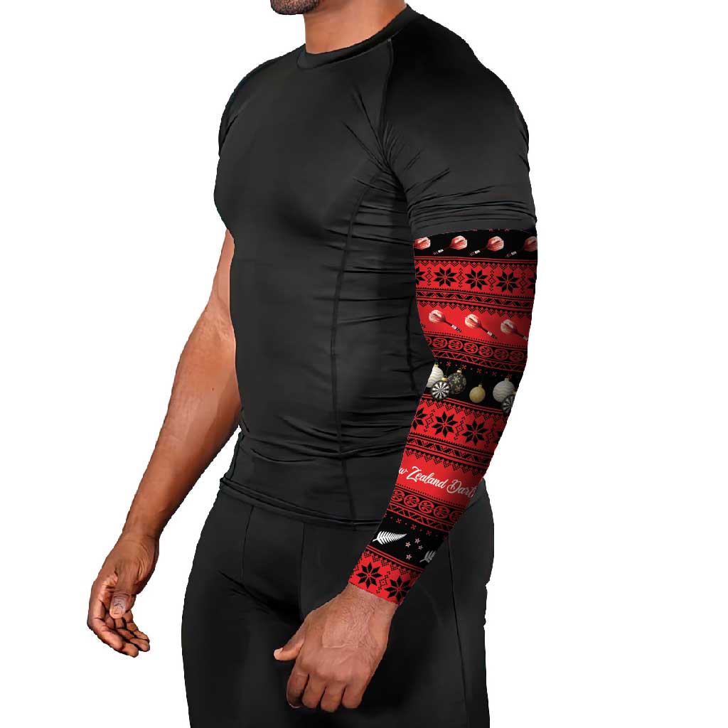 New Zealand Darts Christmas Arm Sleeves Merry Xmas Aotearoa Maori Red - Polynesian Pride