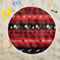 New Zealand Darts Christmas Beach Blanket Merry Xmas Aotearoa Maori Red - Polynesian Pride