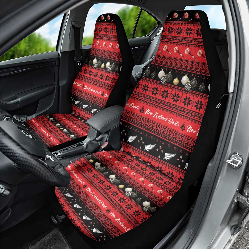 New Zealand Darts Christmas Car Seat Cover Merry Xmas Aotearoa Maori Red - Polynesian Pride